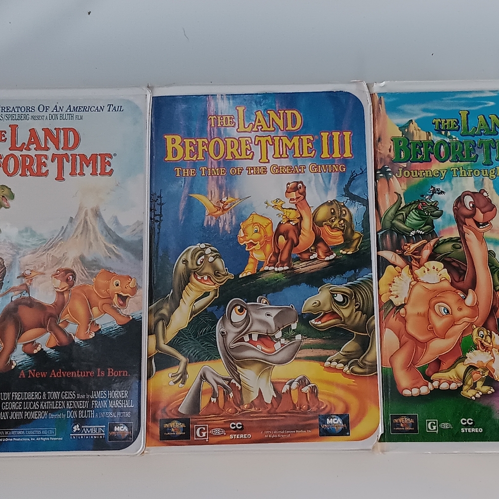 VHS The Land Before Time Lot of 3 Tapes Movies